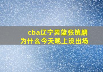 cba辽宁男篮张镇麟为什么今天晚上没出场