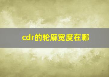 cdr的轮廓宽度在哪