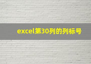 excel第30列的列标号