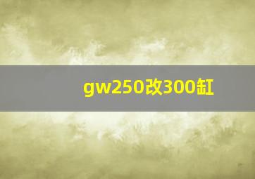 gw250改300缸