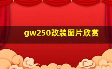 gw250改装图片欣赏