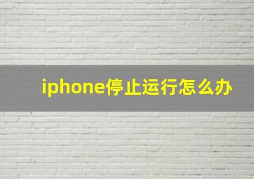 iphone停止运行怎么办