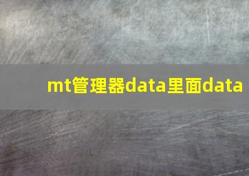 mt管理器data里面data