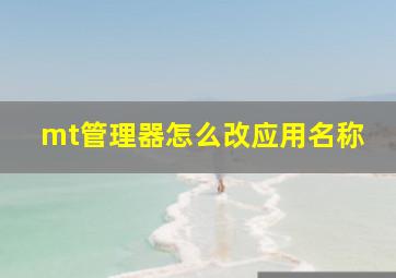 mt管理器怎么改应用名称