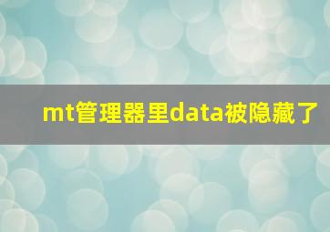 mt管理器里data被隐藏了