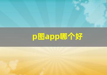 p图app哪个好