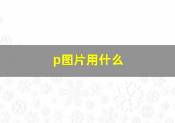 p图片用什么