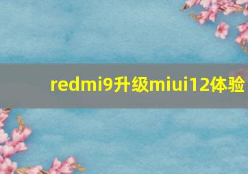 redmi9升级miui12体验