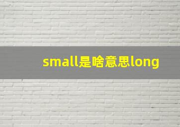 small是啥意思long