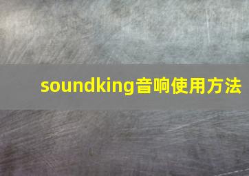 soundking音响使用方法