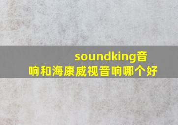 soundking音响和海康威视音响哪个好