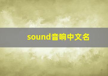 sound音响中文名