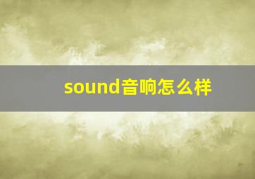 sound音响怎么样