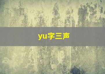 yu字三声