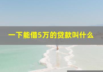 一下能借5万的贷款叫什么