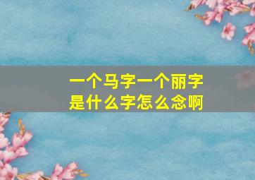 一个马字一个丽字是什么字怎么念啊