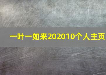 一叶一如来202010个人主页