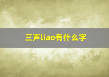 三声liao有什么字