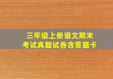 三年级上册语文期末考试真题试卷含答题卡