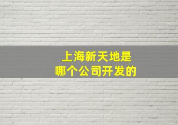 上海新天地是哪个公司开发的