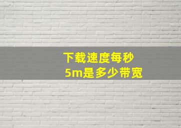 下载速度每秒5m是多少带宽