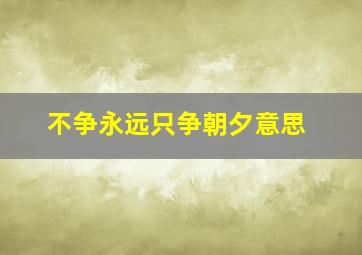 不争永远只争朝夕意思