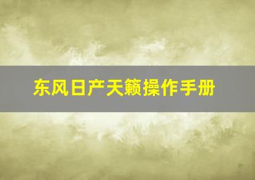 东风日产天籁操作手册