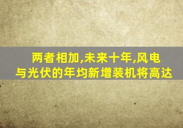 两者相加,未来十年,风电与光伏的年均新增装机将高达