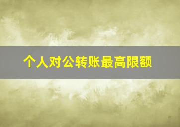 个人对公转账最高限额