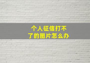 个人征信打不了的图片怎么办