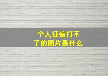 个人征信打不了的图片是什么