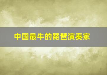 中国最牛的琵琶演奏家