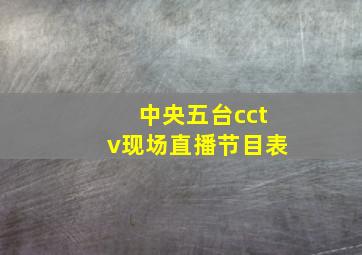 中央五台cctv现场直播节目表