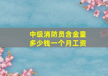 中级消防员含金量多少钱一个月工资