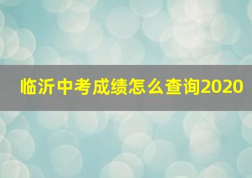 临沂中考成绩怎么查询2020