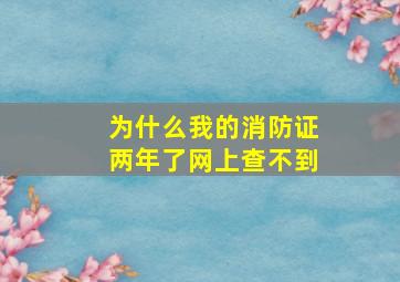 为什么我的消防证两年了网上查不到