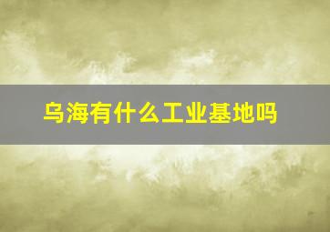 乌海有什么工业基地吗