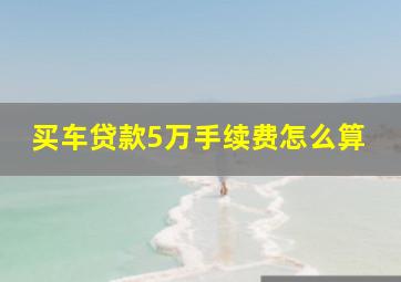 买车贷款5万手续费怎么算