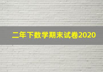 二年下数学期末试卷2020