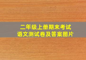 二年级上册期末考试语文测试卷及答案图片