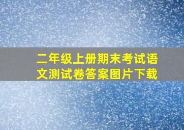 二年级上册期末考试语文测试卷答案图片下载