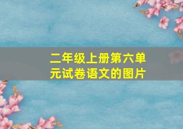 二年级上册第六单元试卷语文的图片