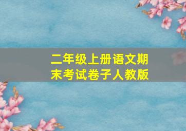 二年级上册语文期末考试卷子人教版