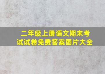 二年级上册语文期末考试试卷免费答案图片大全