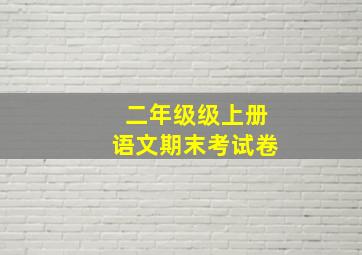 二年级级上册语文期末考试卷