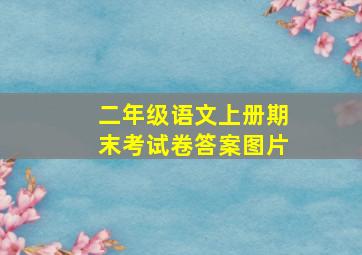 二年级语文上册期末考试卷答案图片