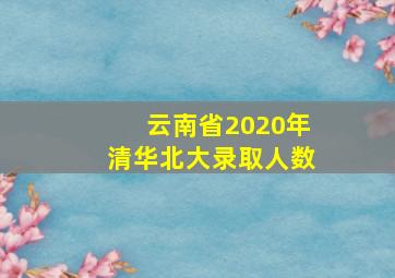 云南省2020年清华北大录取人数