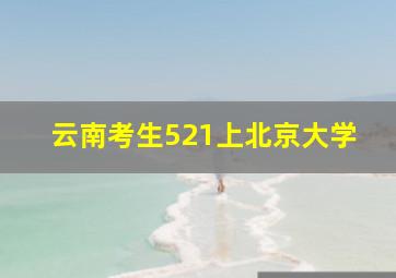 云南考生521上北京大学