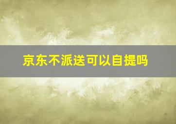 京东不派送可以自提吗