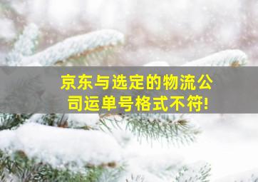 京东与选定的物流公司运单号格式不符!